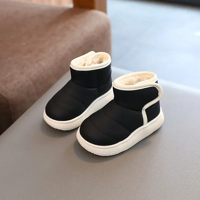 Children Plush Snow Boot Thick Sole Non-slip Boys Cotton Shoes Fashion Solid Warm Kids Boots Girls Casual Short Boot Botas Niña