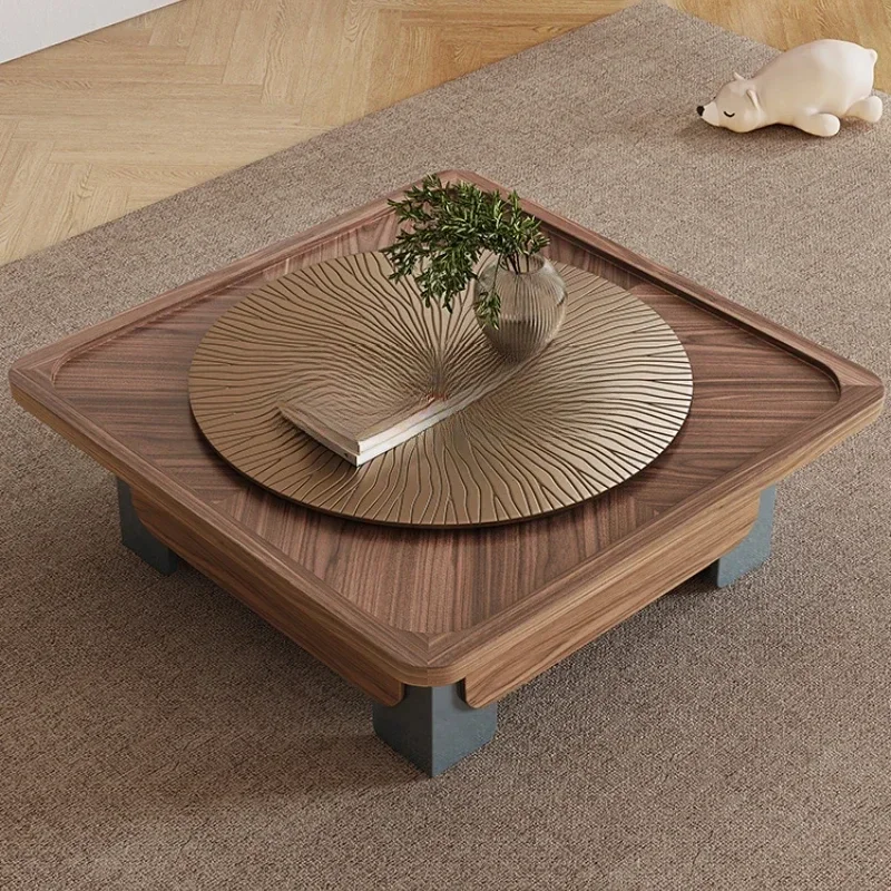 

Square coffee table simple modern living room walnut solid wood coffee table