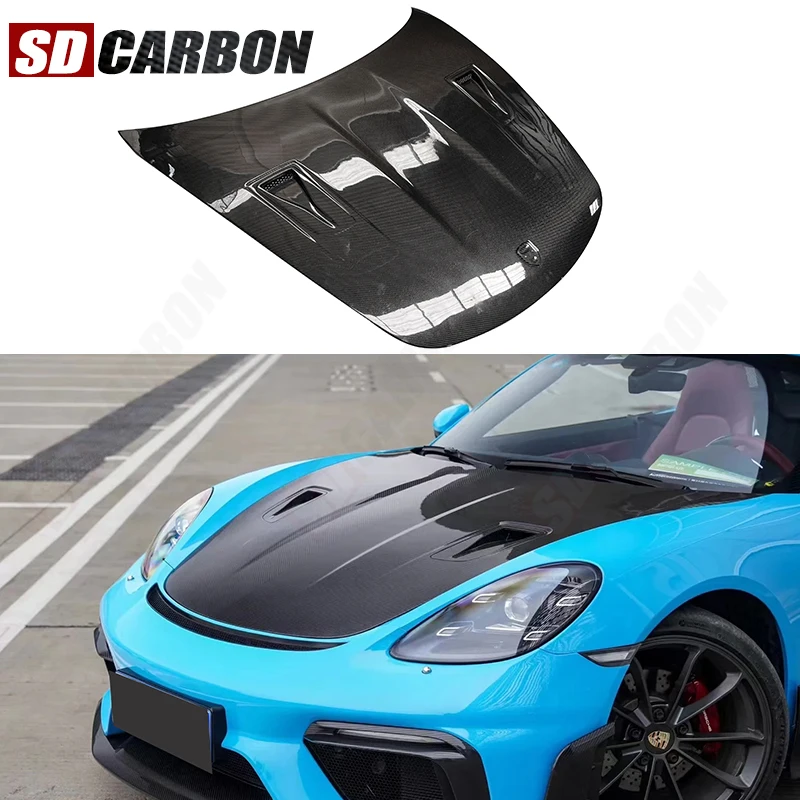 

For Porsche 718 911 981 Boxster Cayman Carbon Fiber Hood Forged carbon Engine Cover Hood Car Headliner Hood Cover Car Accessorie