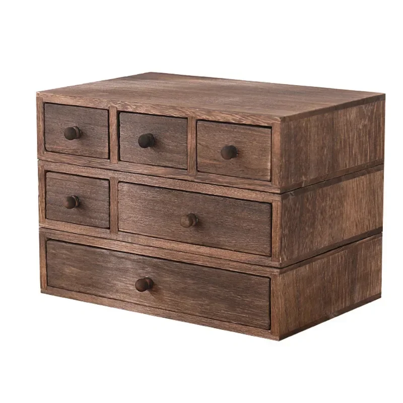 

Solid Wood Desktop Storage Box Display Height Collection Rack Multi-functional Jewelry and Stationery Drawer