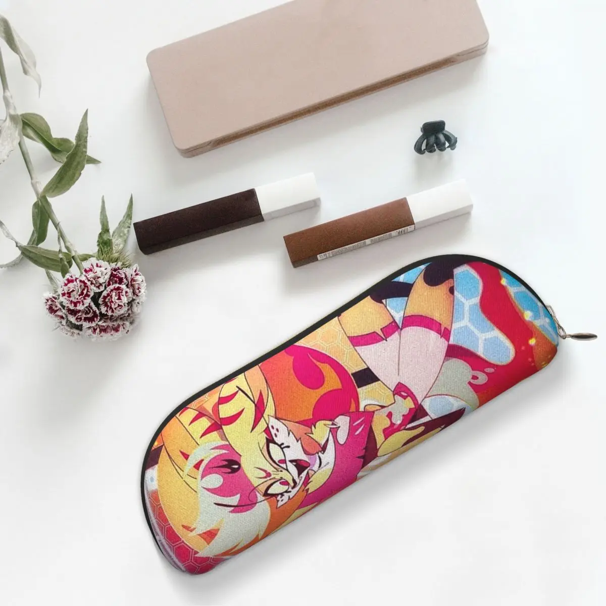 Helluva Boss Beelzebub مقلمة حامل قلم تخزين لوازم مكتبية تخزين كبير صندوق القلم حقيبة أقلام رصاص لمدرسة الطلاب