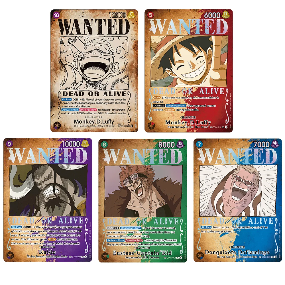 

5PCS Anime One Piece OPCG Cards English CHARACTER/LEADER Combination Card Laser frosted Nami Ace Luffy Collection Proxy Card