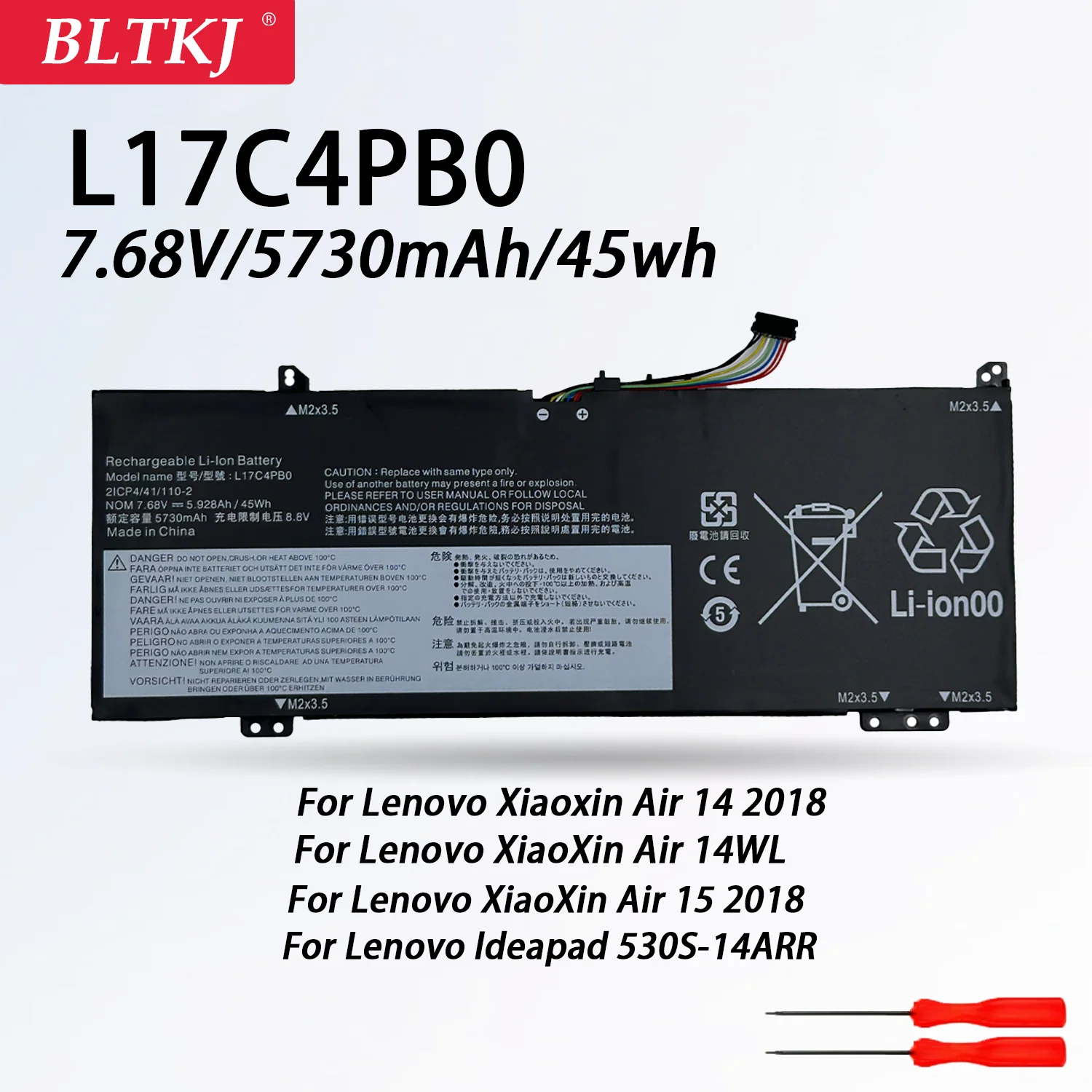 L17C4PB0 Battery For Lenovo IdeaPad 530s-14IKB 530s-15IKB 530s-15 L17M4PB0 Xiaoxin Air 14ARR 14IKBR L17C4PB2 Laptop