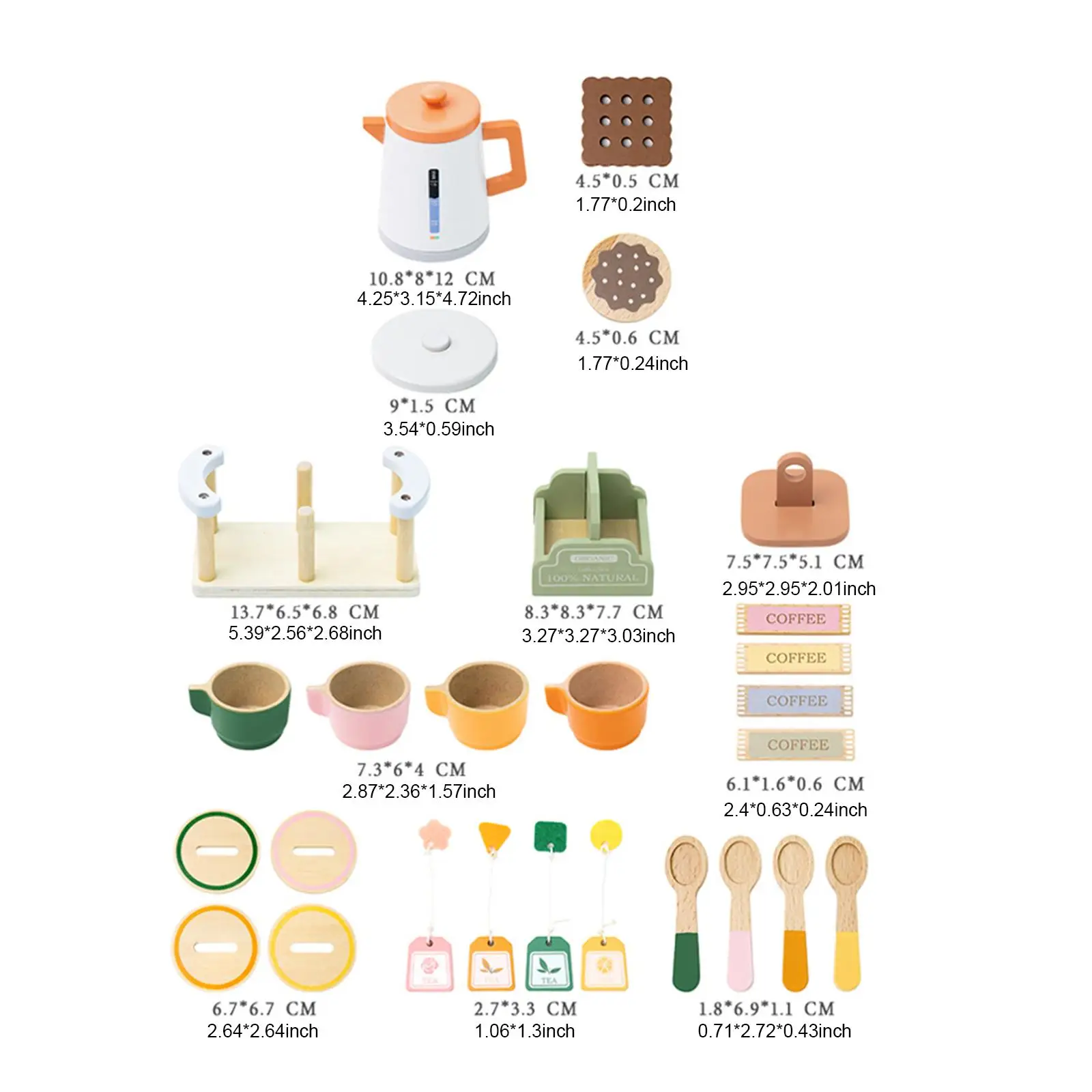 Ensemble de fête de thé de l'après-midi en bois pour petites filles, jouet éducatif de jeu de simulation