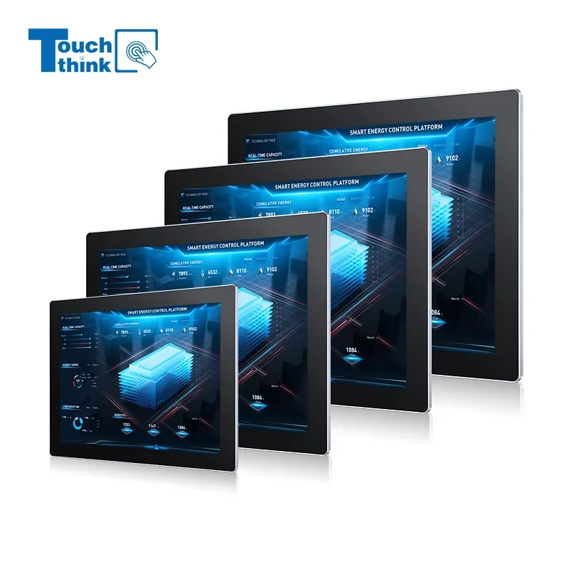 2026 10-27inch Touch Screen Industrial Panel Computer Full Aluminum All-in-One IP65 Fanless Wall-Mounted SSD 2GB/4GB/8GB