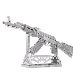 AK-47 3D Metalen Puzzel Model Kits DIY Laser Cut Puzzels Jigsaw Toy Voor Kinderen