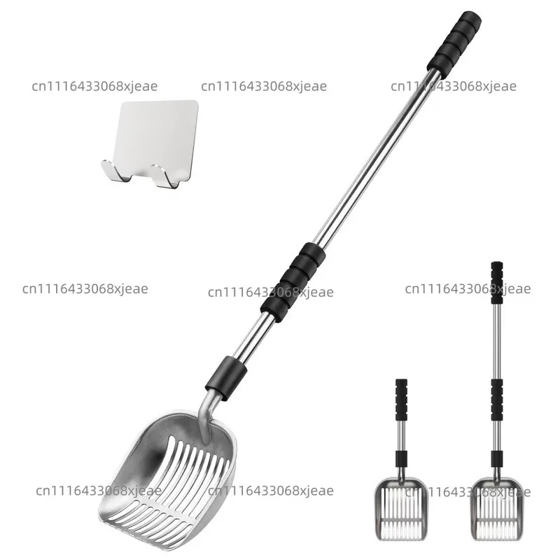 Stainless steel plus long handle aluminum alloy cat litter shovel pet toilet pick factory price direct sales double section cat