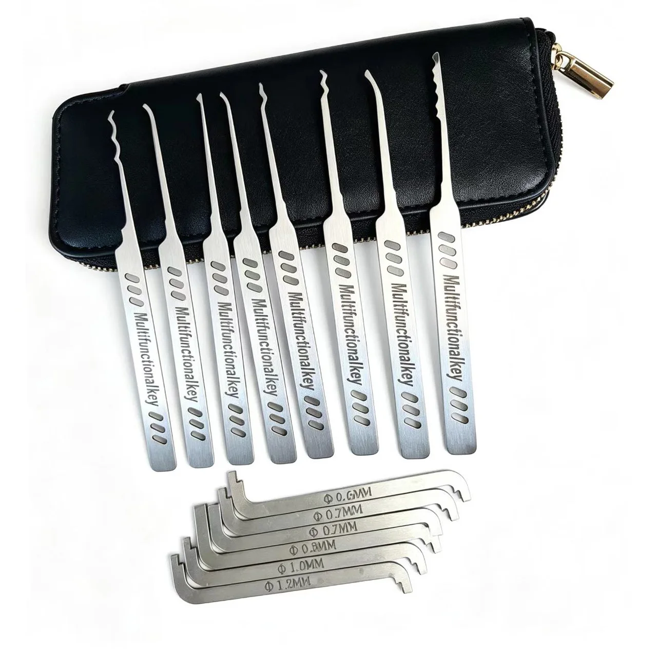 Latest Model 8+6PCS Stainless Steel Lock Pick Set Hooks 0.6MM Thickness with 6 Tension Tool Hot in Euro отмычки для замков Picks