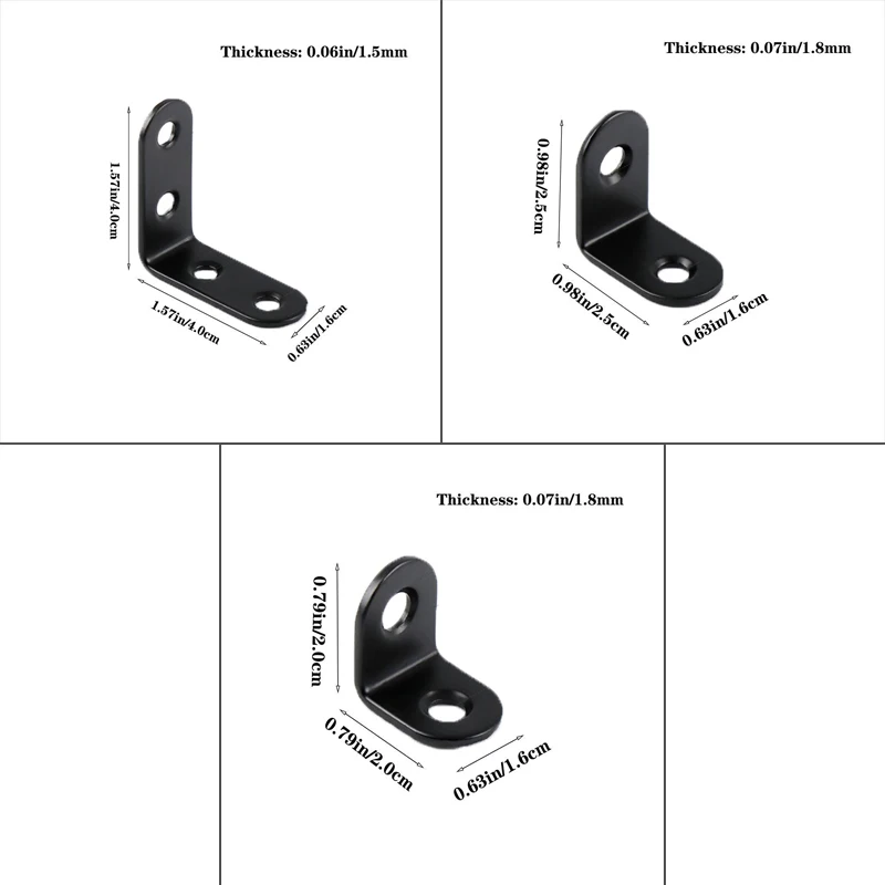 L Suporte Em Linha Reta Ângulo, Preto Ângulo Direito, 90 Graus Prateleira Suporte, Prateleiras, Caixas De Madeira, Móveis, 12Pcs