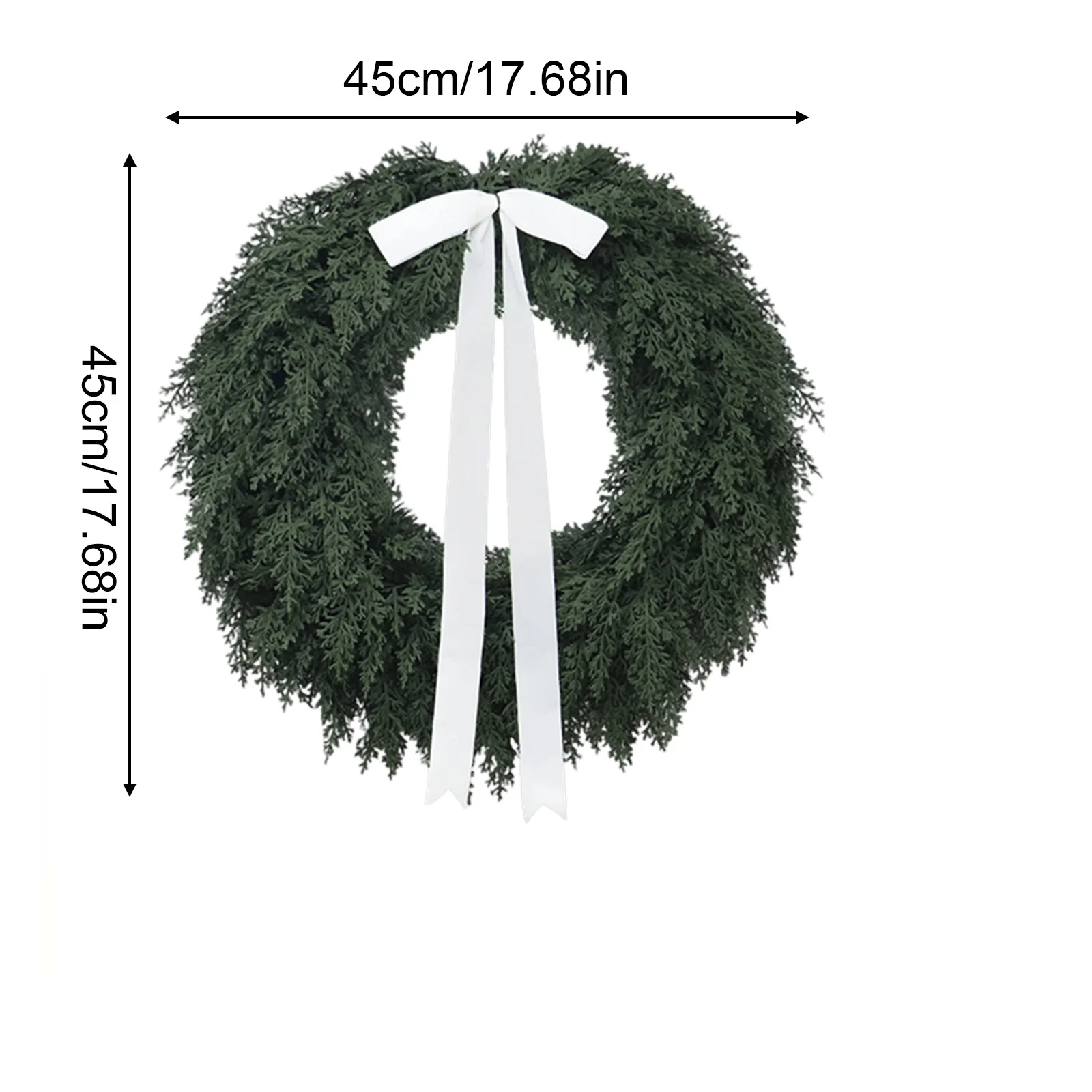 45x45 سنتيمتر جديد الأخضر عيد الميلاد الديكور إكليل مشفرة بولي كلوريد الفينيل أوراق عادية محاكاة إكليل الباب معلقة إكليل عيد الميلاد #6