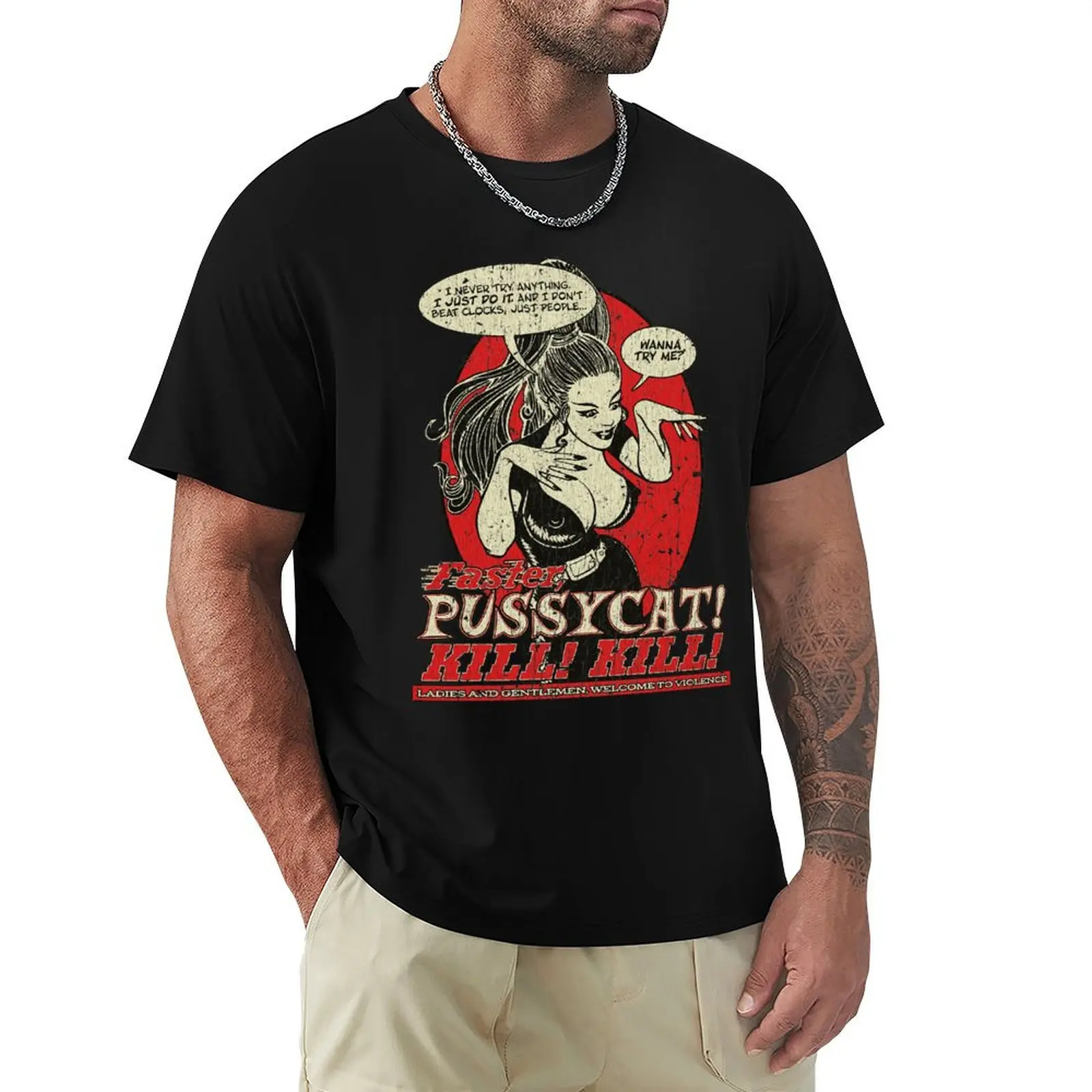 Faster Pussycat Kill Kill Faster, Pussycat! ¡Mata! ¡Mata! Camiseta retro con estampado gráfico de 1965