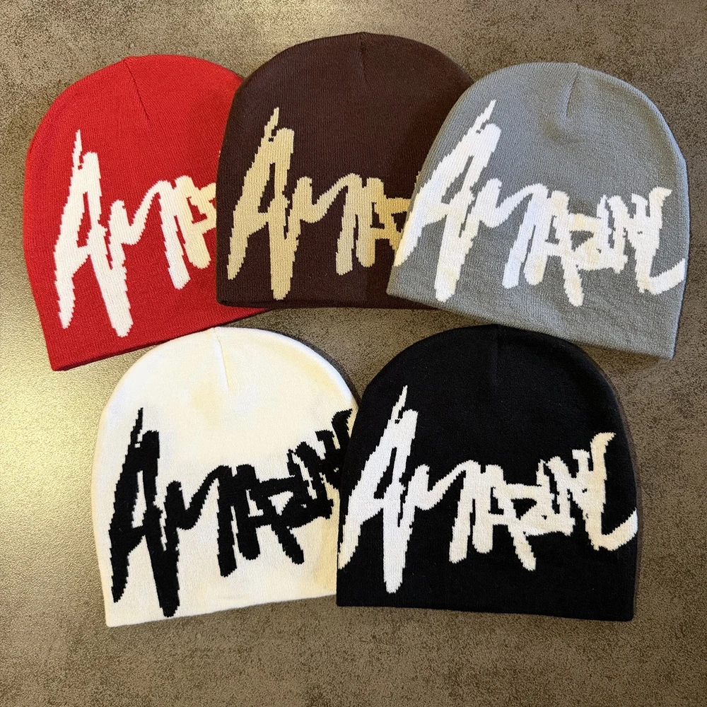 Niche Brand Quality Graffiti Pattern Skullcap Retro Outdoor Stretchable Casual Hat Knitting Beanie Men Women
