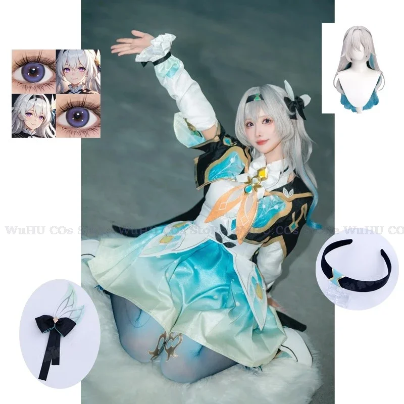 Game Honkai: Star Rail Doujin Firefly Cosplay Costume Firefly Wig Women Girls Hallowen Cos Clothes Party Suit Firefly Shoes Full