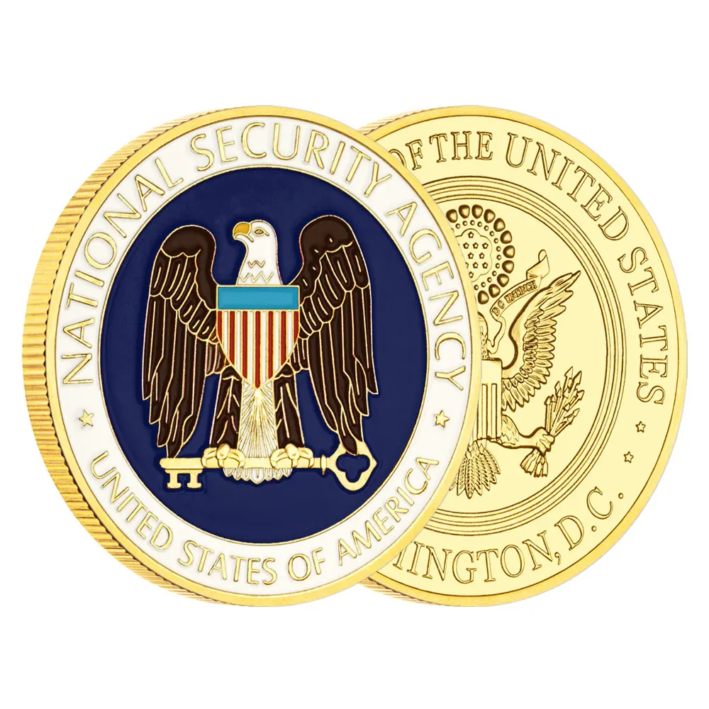 وكالة الأمن الوطني الأمريكي ختم عظيم للعملة التذكارية الأمريكية المطلية بالذهب عملة تذكارية نمط النسر عملة قابلة للجمع