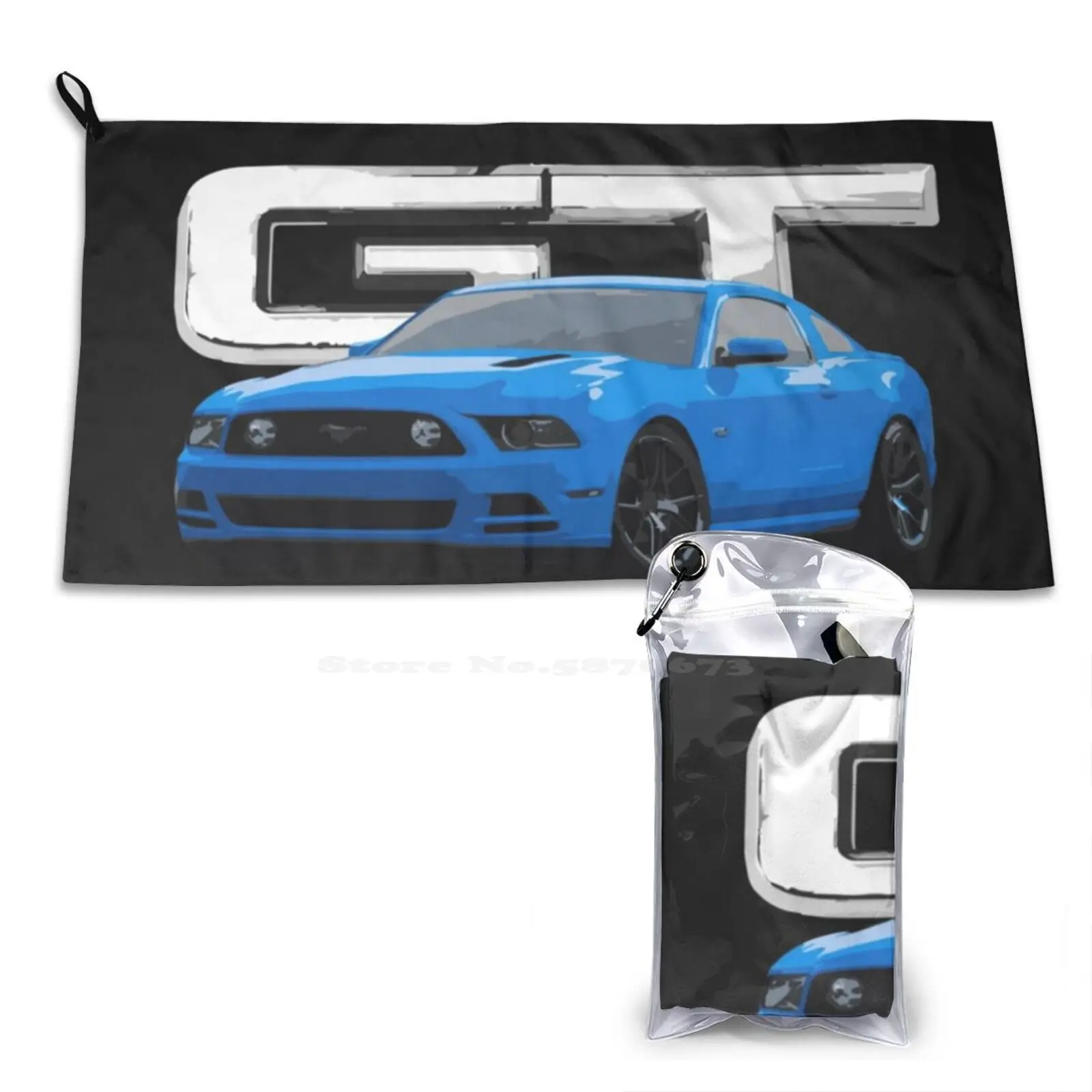 Gt Grabber Blue S197 Sport Towels Outdoor Hiking Cycling Swimming F150 Cars Muscle Classic Race Sports Engine America Racing