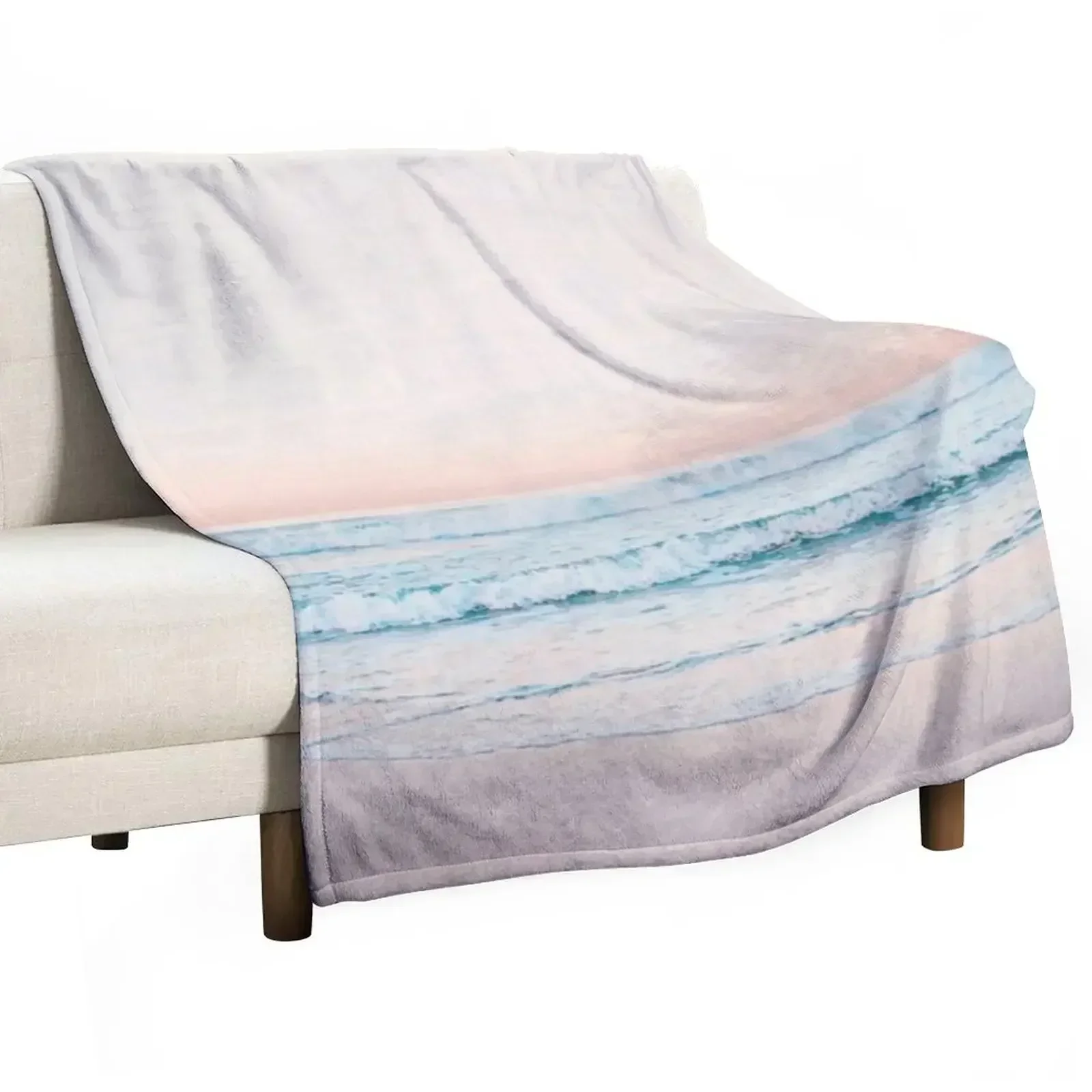 

Minimalist Ocean Print Throw Blanket Luxury St Plaid on the sofa Blankets