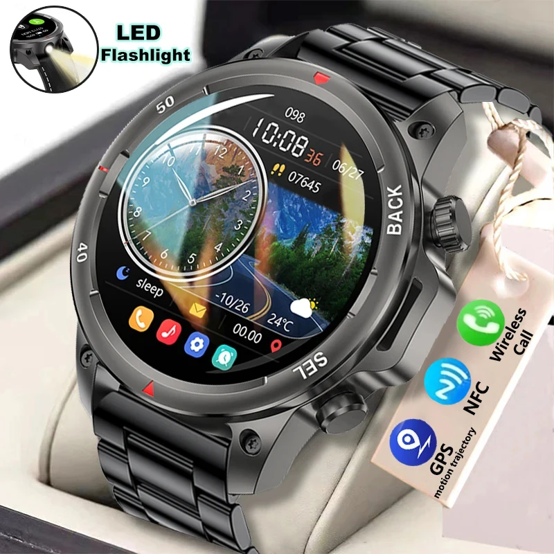 Reloj inteligente con pantalla LED para hombre, Smartwatch resistente al agua con llamadas, Bluetooth, monitor de salud y ejercicio al aire libre, HD de 2024x360, novedad de 360