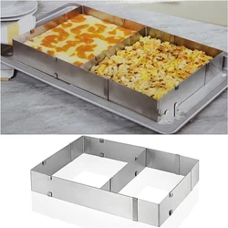 Rectangular cake mold ring, adjustable stainless steel square mousse cake cutter baking mold pastry baking tool