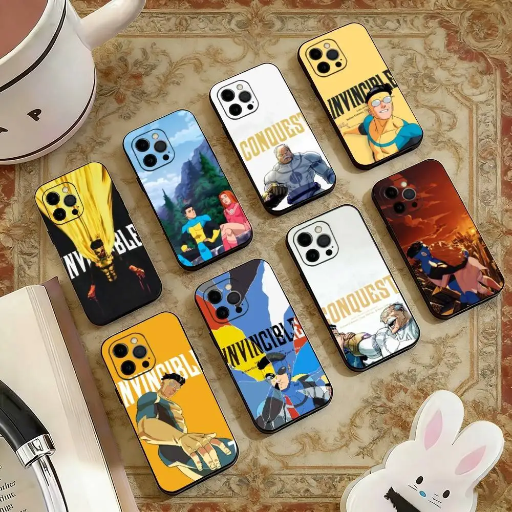 

Funny I-Invincible Phone Case For iPhone 17,16,15,14,13,12,11 Plus,Pro Max,XS,Soft Silicone Black Cover