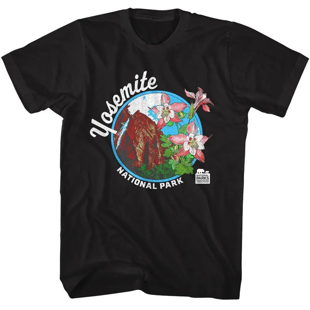 National Parks Yosemite Columbine Black Adult T Shirt