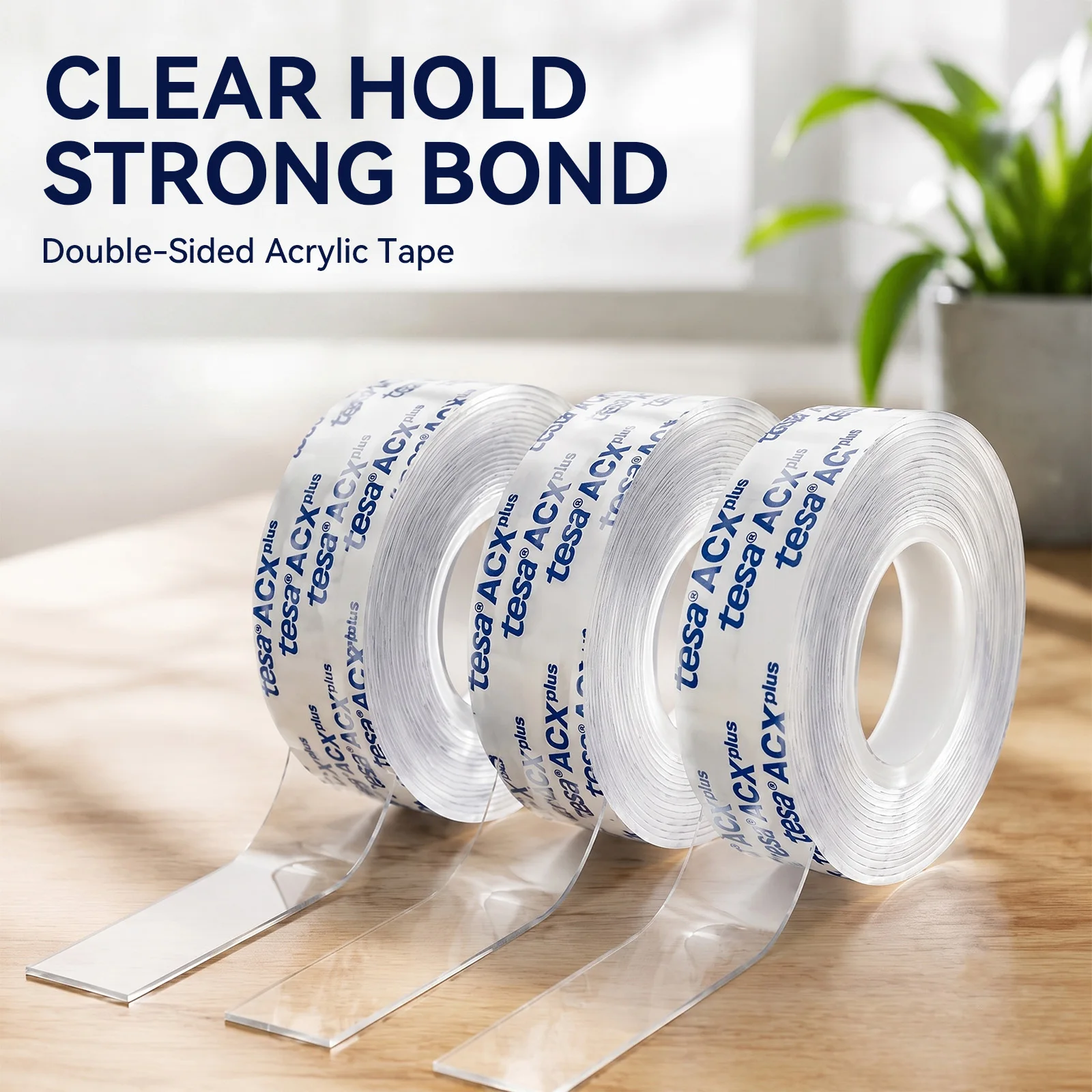 Tesa 7055 ACXplus Clear Double Sided Tape High Bond UV Heat Resistant for Glass Acrylic Sign Industrial Mount Fixing
