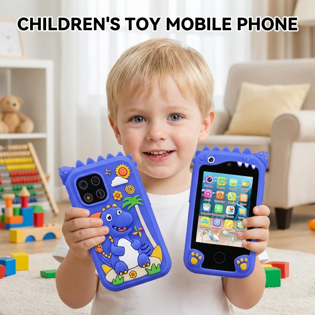 Neues Kinder-Smartphone Spielzeug Cartoon-Einhorn Touchscreen Musik-Mobiltelefon Lernspielzeug Geburtstagsgeschenk für Jungen und Mädchen