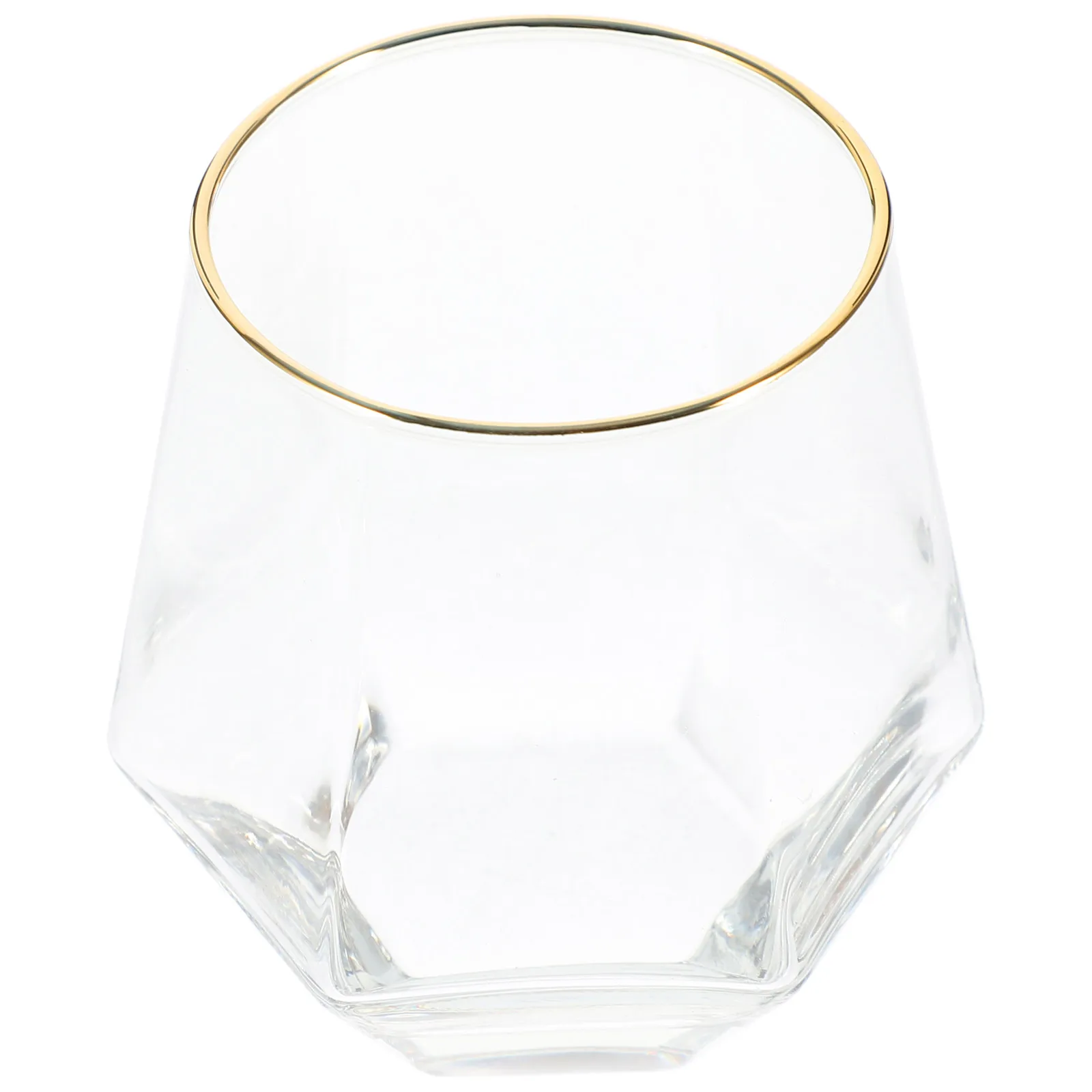 

Hexagonal Glass Whiskey Cup Unique Angular Design Stable Temperature Resistant Drinking Glass for Home Bar Restaurant Coffee
