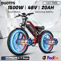 DUOTTS N26 E-bike 1500W Dual Motor 48V 20AH Removable Battery 26*4.0 Inch Fat Tire Electric Bike Mountain Snow Electric Bicycle