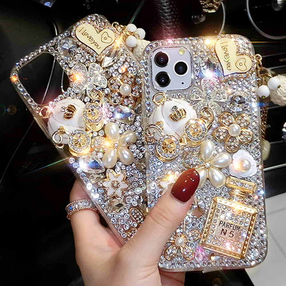 

Luxury 3D Gold Purse Carriage Bling Crystal Custom Case for Motorola G84 G73 G54 G53 G34 G24 G23 G82 G72 G62 G52 G42 G32 G22 G04