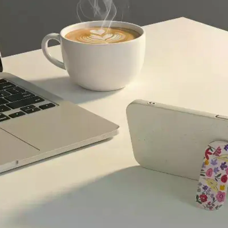 Cute Bow Style Mirror Phone Grip Foldable Kickstand With Makeup Mirror Function Multi-angle Support Multiple Styles Selection