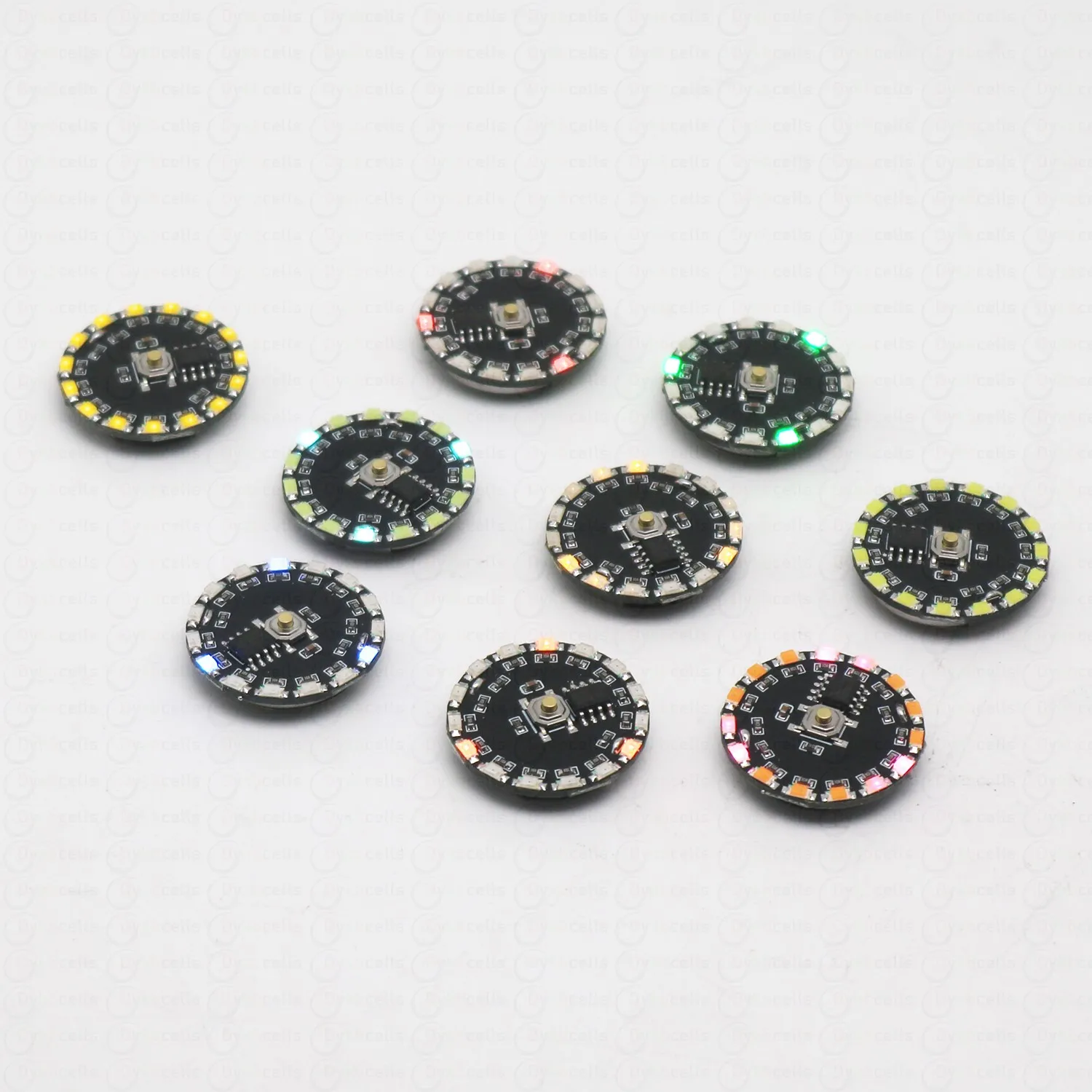 16-режимная кнопка потока света, беспроводная светодиодная лампа CR2032, управление батареей, мигающий градиент, вращающаяся лампа, дыхательные огни, модель игрушки