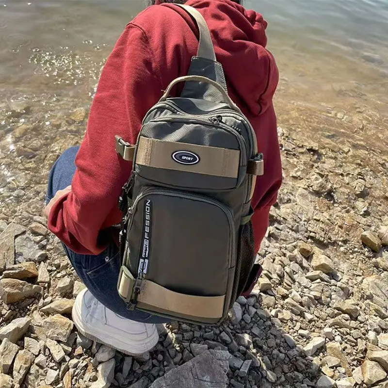 Sports Running Outdoor Hiking Climbing Sling Crossbody Travel Trend High Capacity Chest Fashion Multifunction Men Shoulder Bag