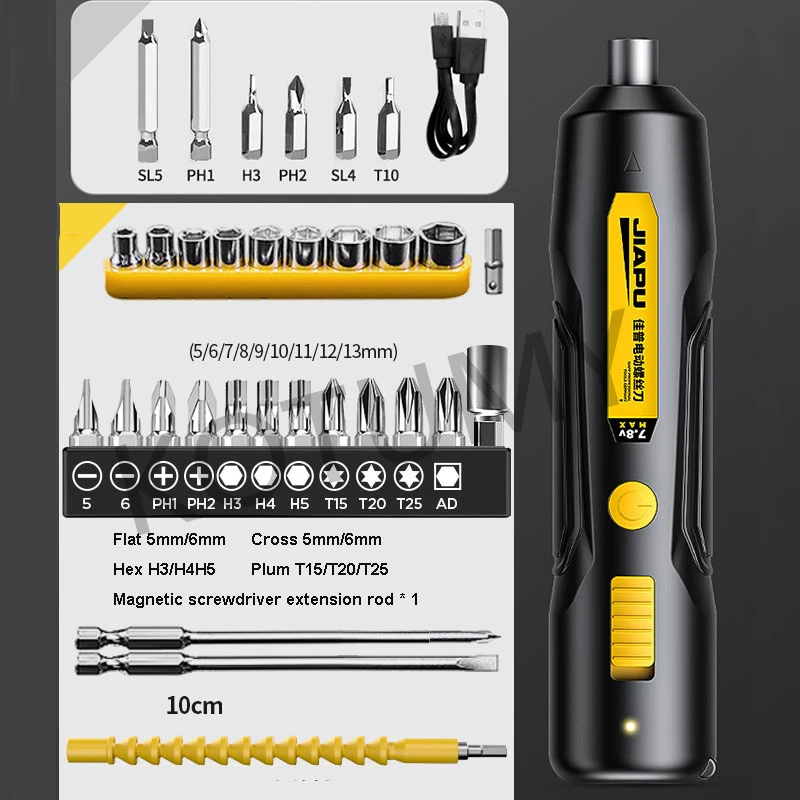 Портативные комплекты отверток, инструмент для ремонта отвертки USB Φ, 4/6/8 колесный привод, электрическая отвертка, мини-дрель