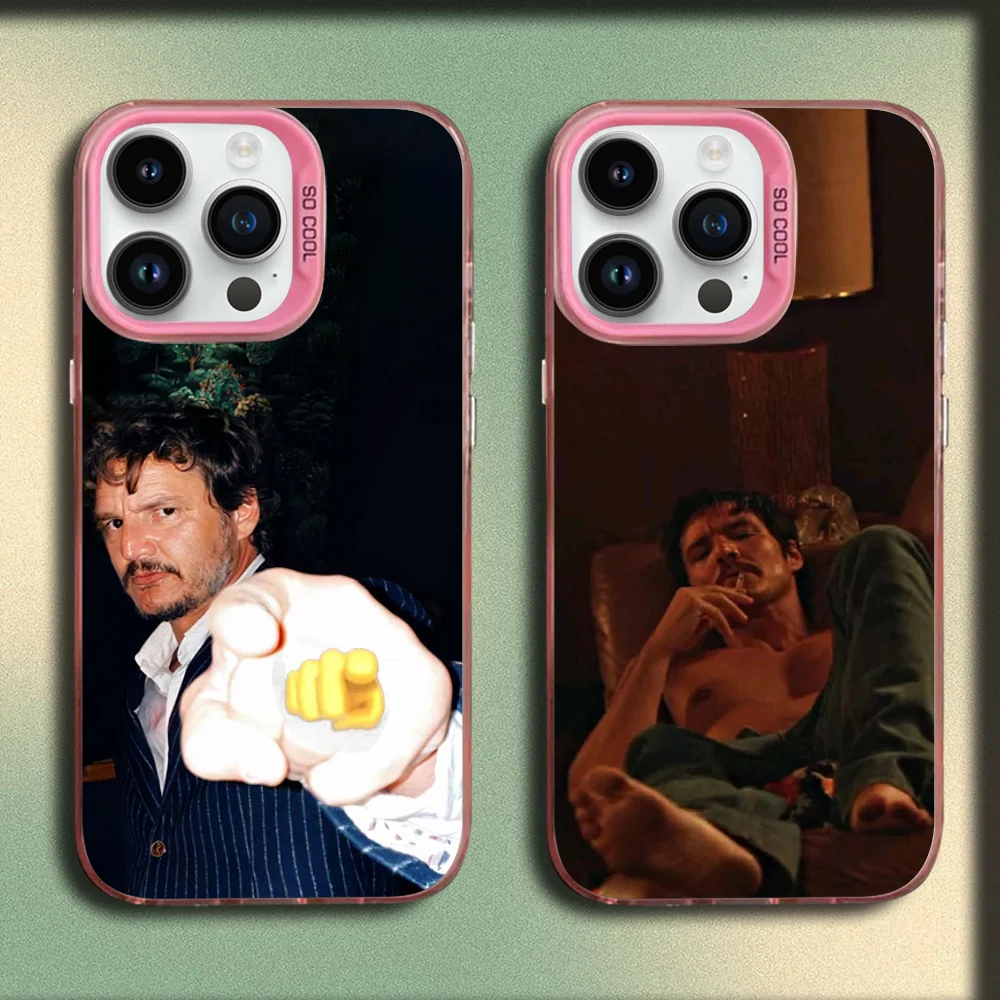 

Actor P-Pedro Pascal Phone Case For iPhone 16,15,14,13,12,11,Mini,Pro,SE,MAX Pink Matte Silicone Cover