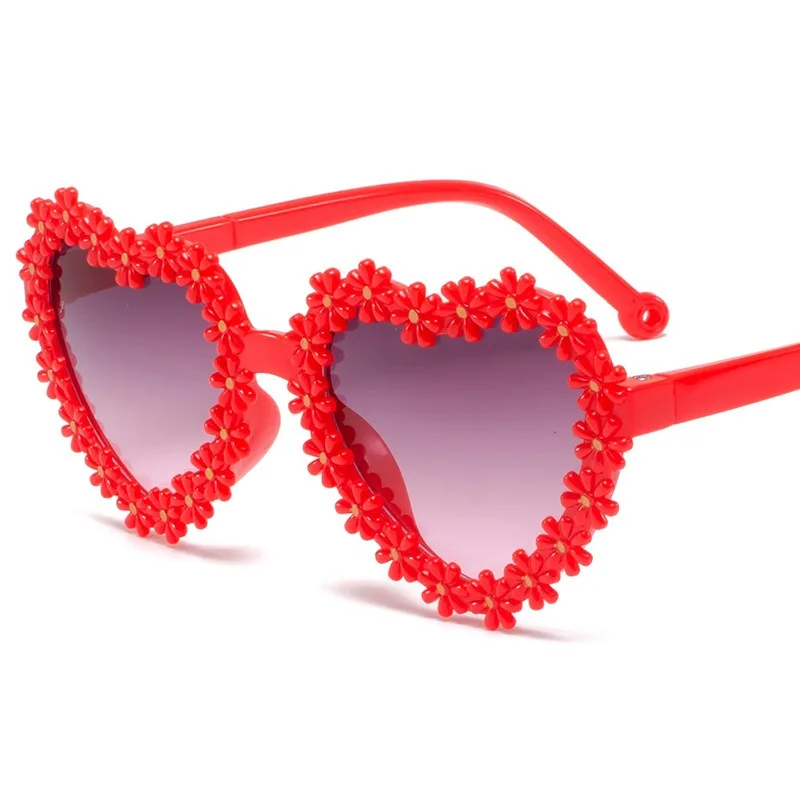2026 Neue Herzförmige Kinder-Sonnenbrille Schillernde Farben Modischer UV400-Schutz Outdoor-Sonnenbrille für Kleinkinder Mädchen Jungen – Detail 4