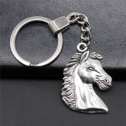Vintage 2 Colors 43x29mm Horse Charms Pendants DIY Men Jewelry Car Key Chain Ring Holder Souvenir Gift