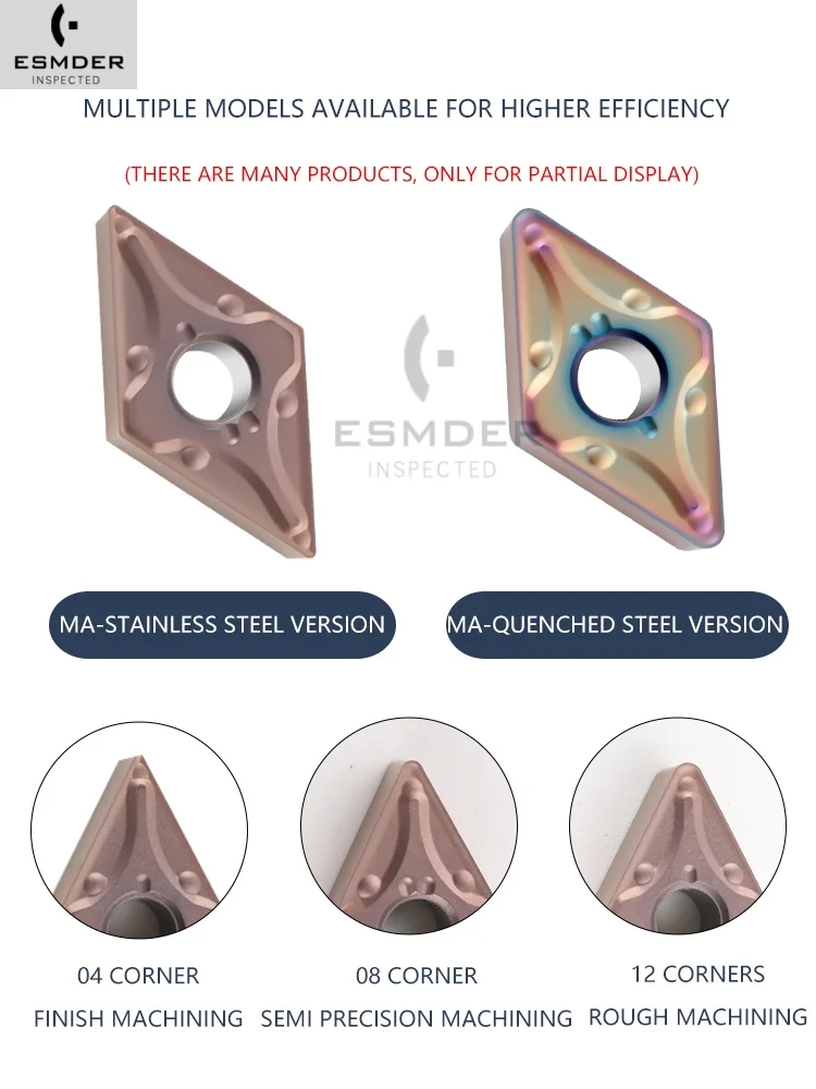 DNMG150604 DNMG150608 DNMG150612 MA Carbide Inserts 55° Blades Outer Circle Turning Tools CNC Lather Cutters For Hardened Steel