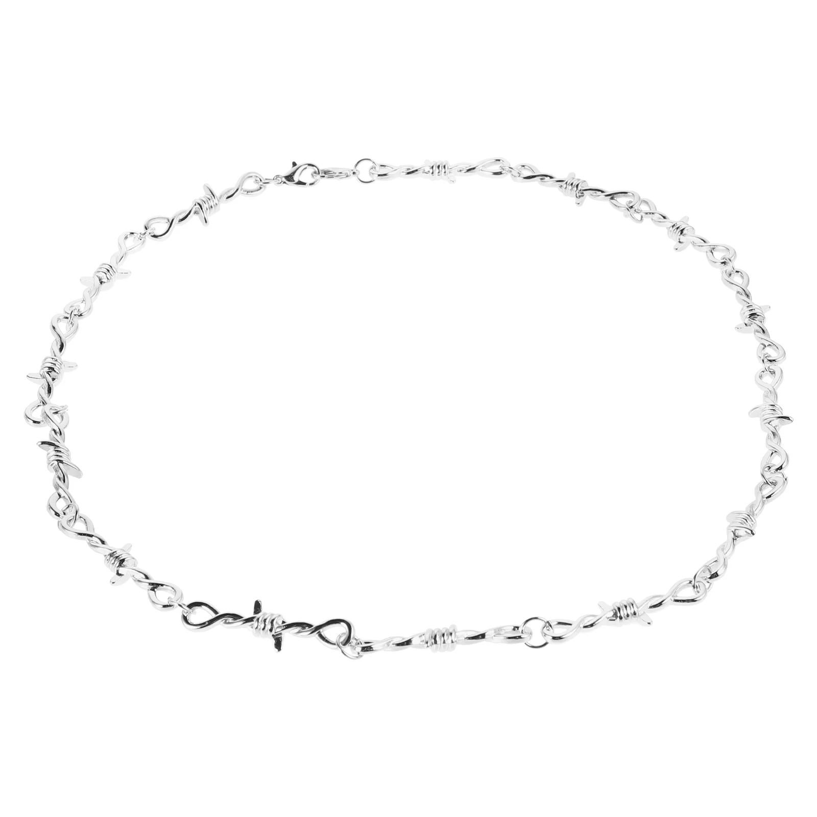 القوطية الشرير المختنق قلادة الأسلاك الشائكة شوكة التفاصيل أنيق سبيكة سلسلة للرجال النساء منفعل الإكسسوارات مثالية ل روك الورك