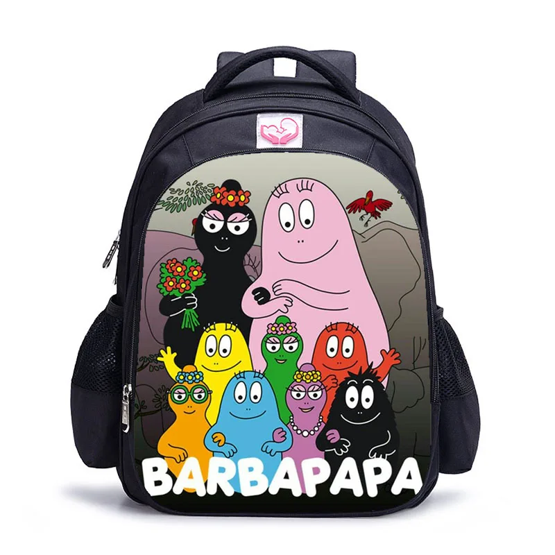 

16 Inch Cartoon Barbapapa Backpack Book Bag for Kids Men Backpacks Boys Children Schoolbag Teenagers Mochila