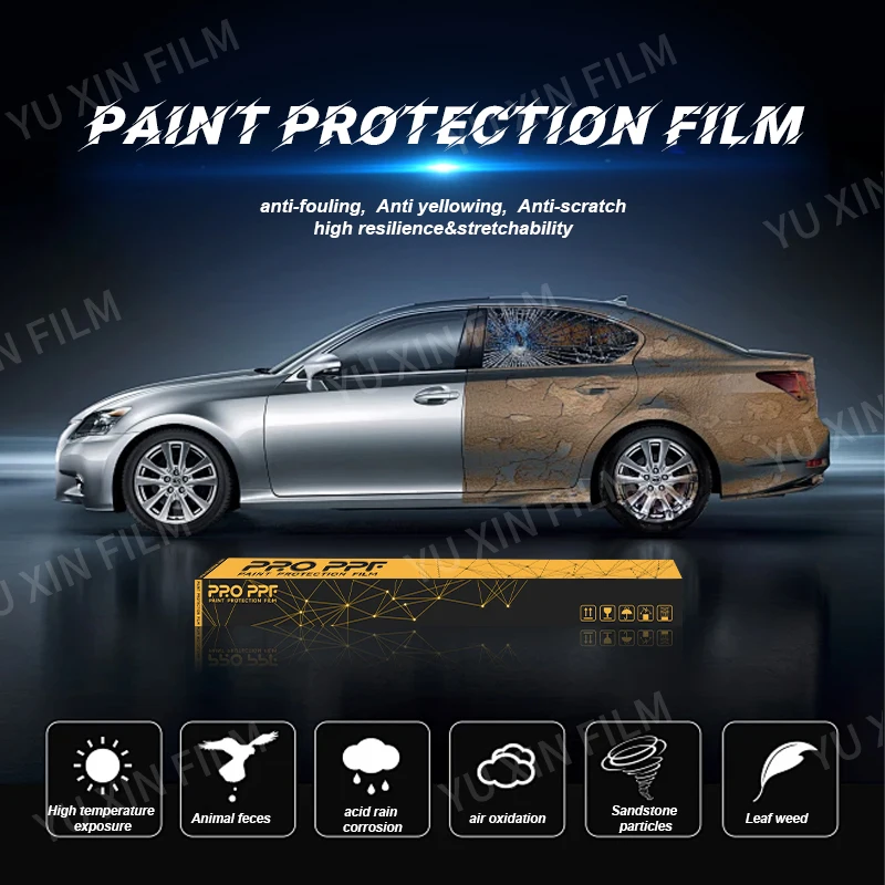 Yuxin Ppf Clear Anti Scratch Self-adhesive Manufacture Transparent Tpu Roll Car Warping Body Paint Protection Film