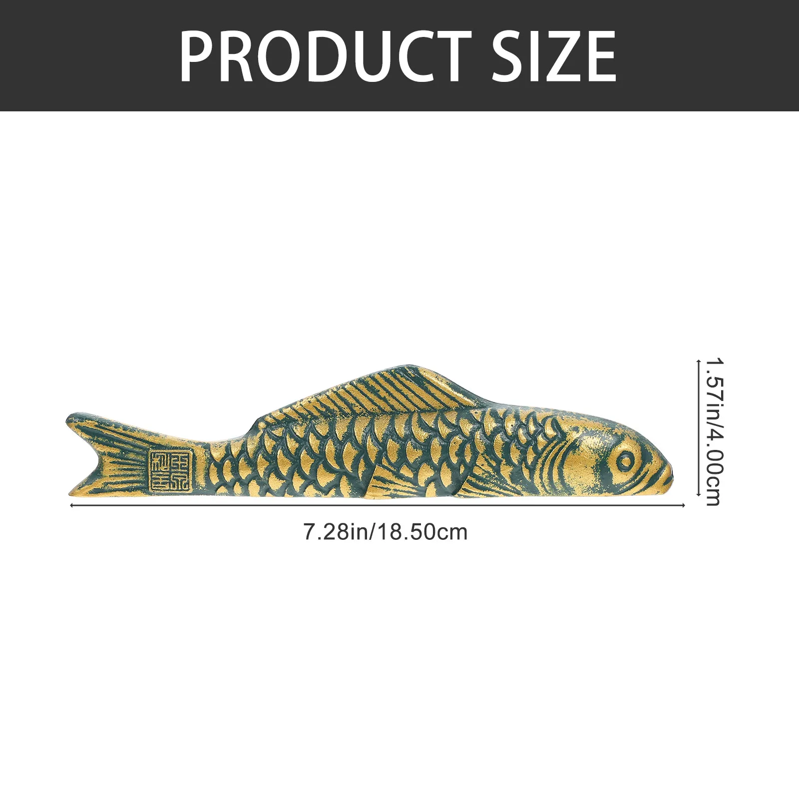 Chinese Style Paper Weight Carp Shape Cast Iron Paperweight for Calligraphy Chinese Paper Holder Sumi Painting Brush Holder