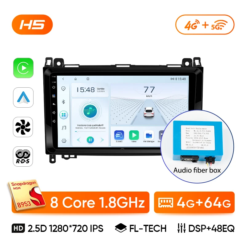 Ainavi Autoradio Voor Mercedes Benz B200 W169 W245 Viano Vito W639 Sprinter W906 Draadloze Carplay Android Auto Multimedia Speler