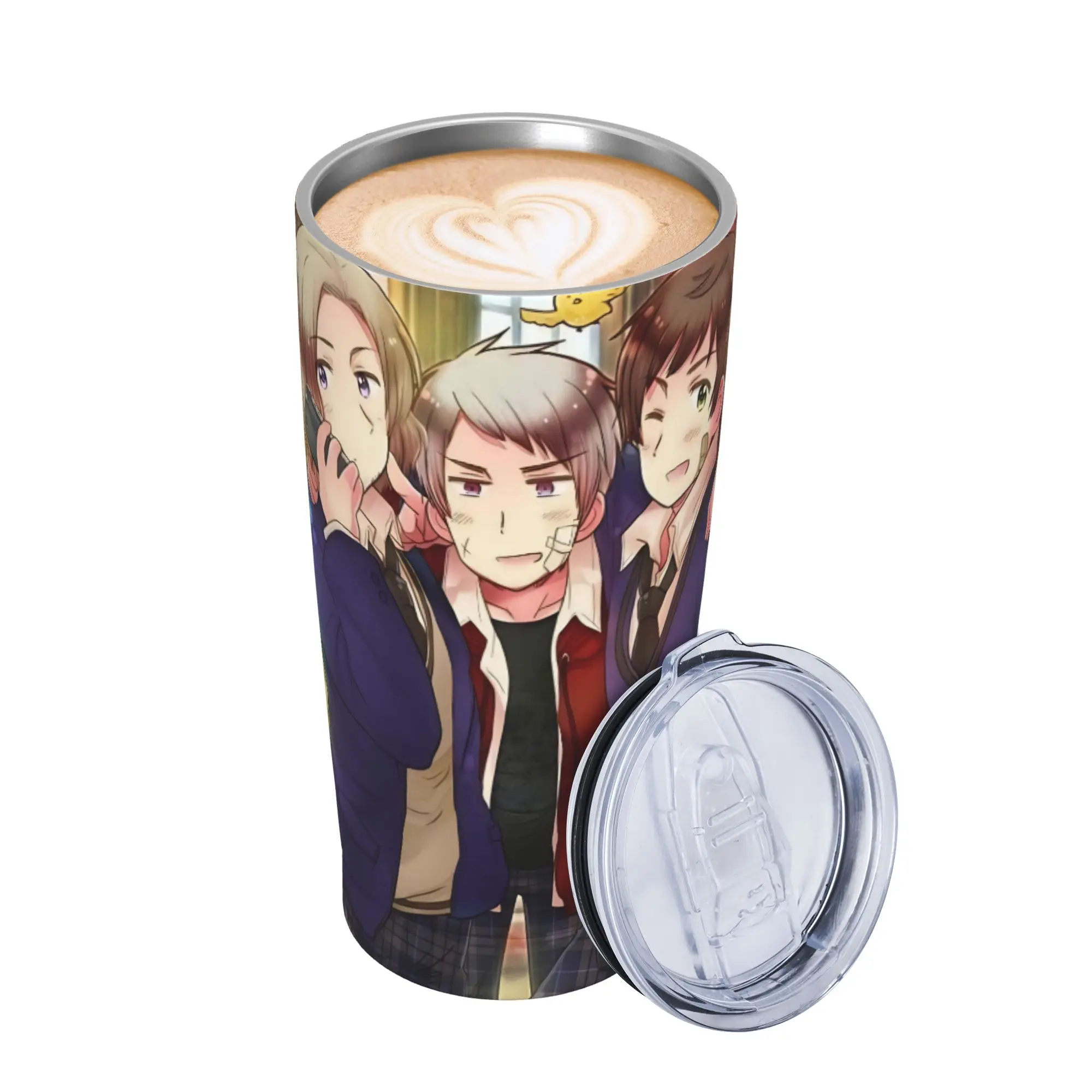 Hetalias Axis Powers Tumbler Vacuum Insulated  Coffee Cups with Lid Straw Outdoor Mugs Water Bottle 20oz