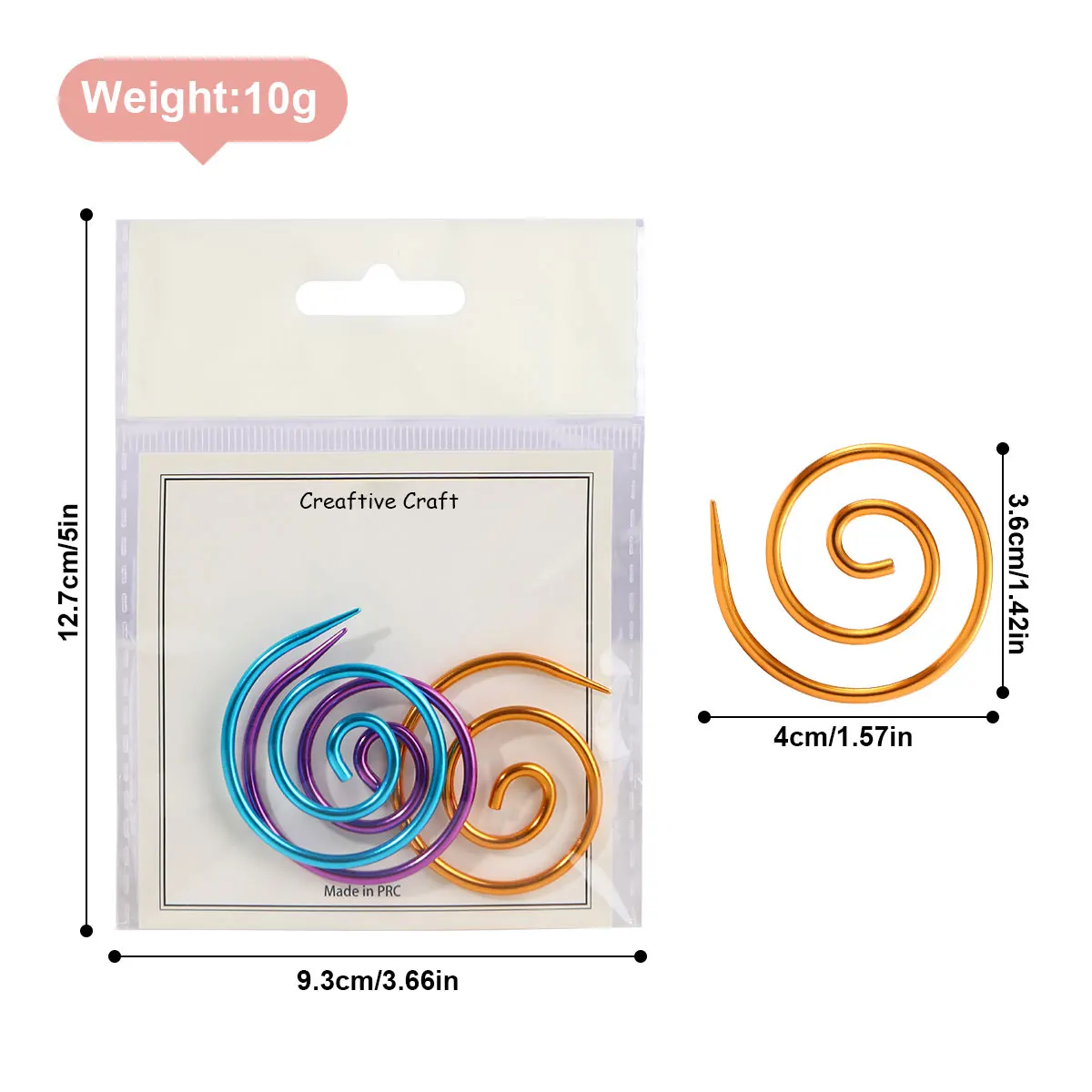 1/2/3/9pcs Spiral Cable Knitting Needle Circular Mix Color Knitting Tools Locking Stitch Markers  Crochet Latch Marker Pin view 3