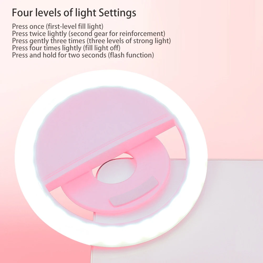 

USB Charge Led Selfie Ring Light Mobile Phone Lens LED Selfie Lamp Ring for iPhone Samsung Xiaomi Huawei Phone Selfie Light