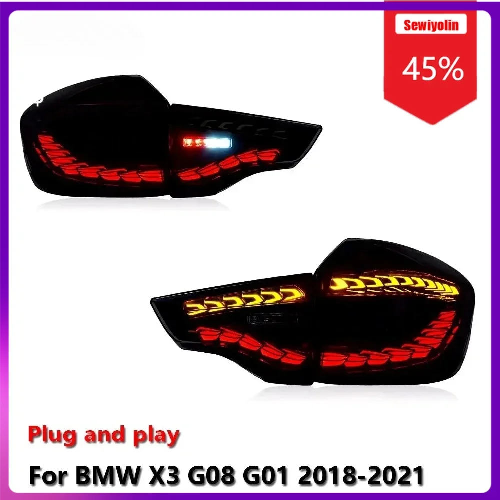 

Sewiyolin Car LED Lamp Tail Light Assemblies For BMW X3 G08 G01 2018-2021 Auto Rear Fog DRL Brake Turn Signal Lamp