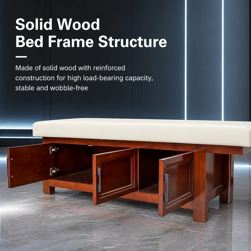 Solid Wood Beauty Bed Massage Table for Physiotherapy Body Wash Foot Therapy