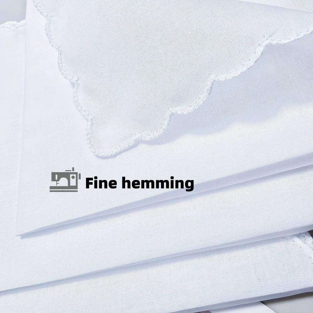 Wedding season 2PCs pure white cotton happy handkerchief to send friends to send mother 29cm/11.4in thin.