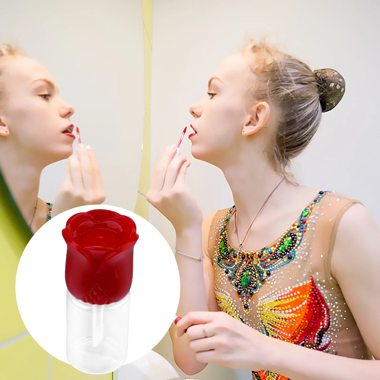 15 قطعة أنابيب لامعة فارغة شكل الورد إعادة الملء المحمولة الشفاه بلسم الحاويات Diy بها بنفسك زيت الشفاه السائل زجاجة شفافة السفر