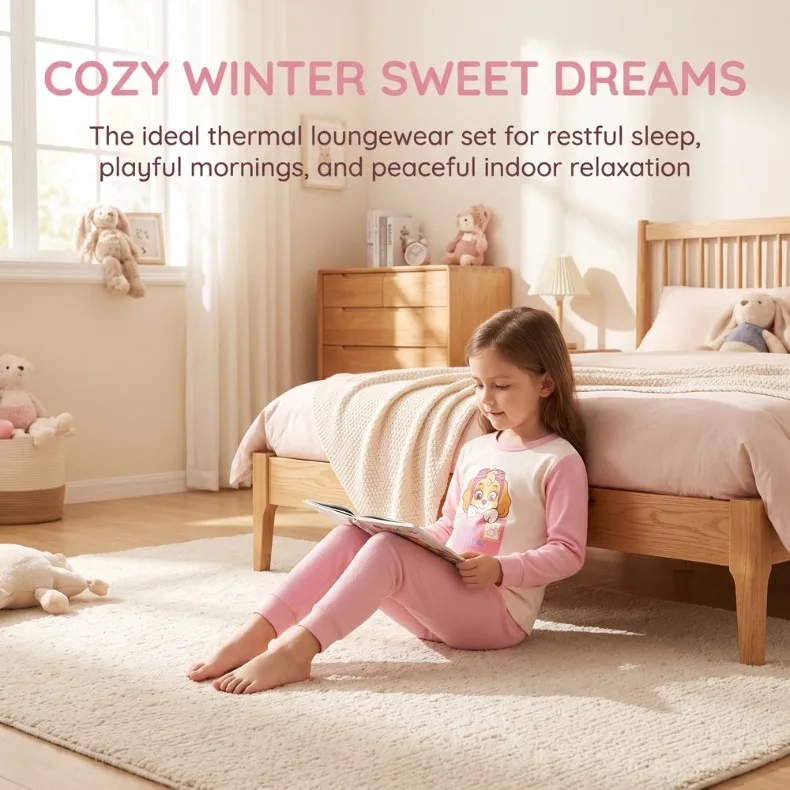 2026 Herbst Winter Mädchen und Jungen Verdickte Warme Langarm-Hauskleidungssets Kinder Weiche Bequeme Schlafanzüge Kinder-Pyjama-Set Neu – Detail 6
